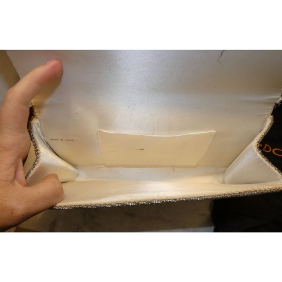 Vintage Beaded Clutch with Metal strap, Donald J Pliner - Picture 5 of 6